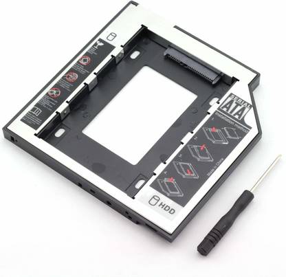 DazzelOn Universal 9.5mm Second HDD Caddy SATA 3.0 Hard Drive Adapter SSD HDD Hard Disk Enclosure Case for Laptop Optical Drive Bay 3 inch Shock Resistant HDD Caddy