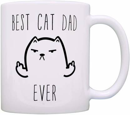RADANYA Funny Cat Gifts Best Cat Dad Ever Rude Cat Lovers Cat Memes Gift Coffee MUG1254 Ceramic Coffee Mug