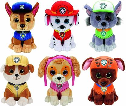 HALO NATION Paw Patrol Plush Toys - Rescue Observation - Set of 6! Marshall, Chase, Skye, Rocky, Rubble and Zuma!  - 7 inch
