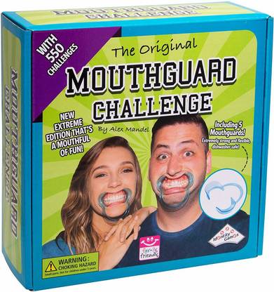 Identity Games Mouthguard Challenge Extreme Edition - Family Party Game With 550 Challenges And 5 Soft Mouthguards Party & Fun Board Game