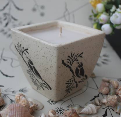 सेंटीमेंट्स ग्लोबल Ceramic Pot Vanila Fragrance Candle Pack of 1 मोमबत्ती