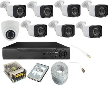 ds vision DS VISION 2.4 MP 1 dome camera 7 bullet camera, 8 CHANNEL DVR, 1 TB HARD DISK, 4 CHANNEL POWER SUPPLY, 90 MTR WIRE BUNDLE Security Camera (1 TB, 8 Channel) Security Camera