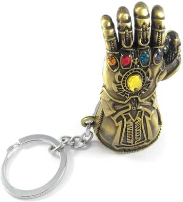 Snugg Fit Thanos Hand Gauntlet Avengers Infinity War End Game Toy Key Chain Marvel Avengers Hand Key Ring Metal Alloy - Brown Key Chain
