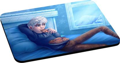 ANNI69 Boy Eating Biscuit By Laying On Bed Mouse Pad Best Gift Pad For Work and Game Lover Non Slip Base Mousepad