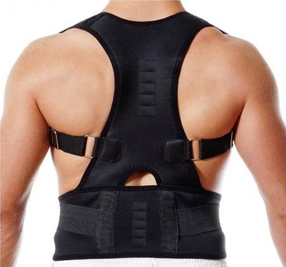 DJ FINDER Black Posture Back Support Brace For Neck & Back Pain Relief For Men & Women Posture Corrector