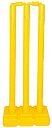 Monika Sports Plastic Stumps Set 3 Wicket Set, 1 Stand, 2 Bails