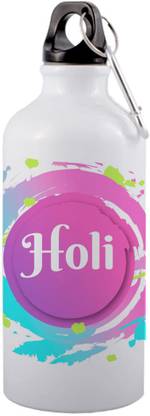 COLOR YARD सफेद सिपर बोतल पर होली खेलने वाली लड़की के साथ बेस्ट हैप्पी होली 600 ml सिपर