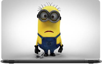 L.expert Annoyed minion vinyl Laptop Skin Compatible for 15.6 inch