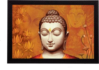 eCraftIndia Spritual Lord Buddha Satin Matt Texture UV Art Ink 14 inch x 20 inch Painting