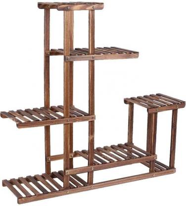 Urbancart Multi Shelf Multi-Functional Flower Plant Display Stand and Bookshelf Storage Rack Organizer(7 Shelf) Bamboo Wall Shelf