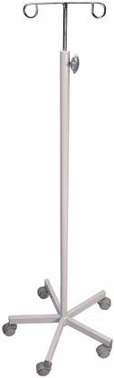 VMS Saline Stand Mild Steel Framework & Stainless Steel Rod With Two Hooks - Height adjustable (Iv stand for hospital)  Saline Stand