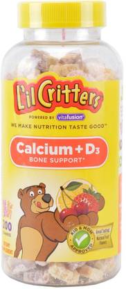 Lil Critters Calcium + D3 Bone Support 200 Gummies Dietary Supplement Original Chewing Gum