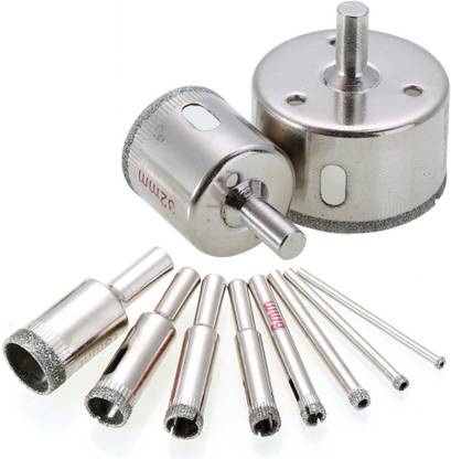 uptodateprouducts GHS-10 10pcs Diamond Hole Saw Marble Drill Bit Set 5-50mm for Glass Ceramic Tile Drilling Tools