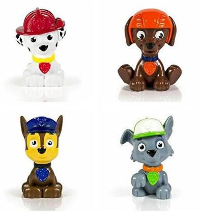 SPIN MASTER Bundle of Four Paw Patrol Mini Figures - Chase Marshall Zuma and Rocky
