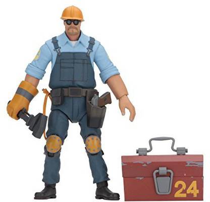 NECA 45077 Team Fortress 4 7" Engineer Scale Action Figure Series Blue