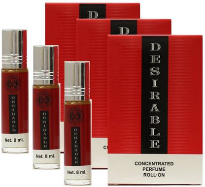 Anfar Desired Fragrance Roll On Attar Pack of 3 - 8ml Floral Attar