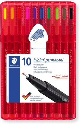 STAEDTLER 331 SB10 Triplus Permanent Fineliner Pen