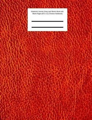 Red Notebook Journal, Diary and Sketch Book with Blank Pages (8.5 x 11) (Texture Notebook)