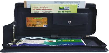 webster LEATHER Multiple Passbooks and Cheque Book Holder/Document Holder/Cards All in One A5