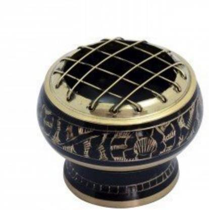 PAWSAM Brass Charcoal|Incense Resin Burner – Size (5.4 cm) (Black) Brass Incense Holder