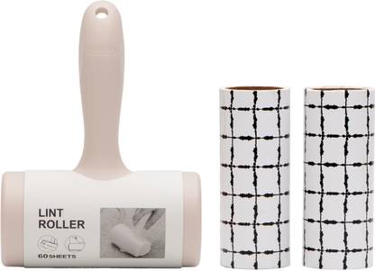 Store2508 Closed Cover Lint Roller (60 Sheet) + 2 Refills (60 Sheets Each) (Beige) Lint Roller