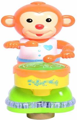 lifestylesection High Quality Drumming Monkey Bump and Go Toys with 4D Flashing Lights and Music Toys for Kids ( Toys for 3 Year Old Boy and Girl )