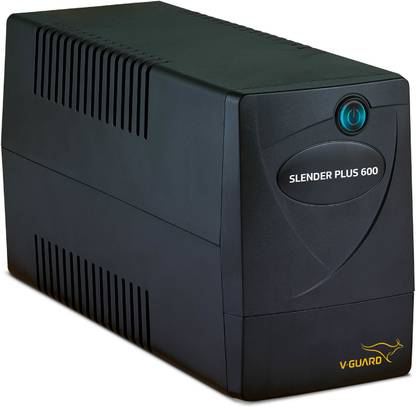 V-Guard V-Guard Slender Plus 600 for Desktop UPS (UPS and Battery 2 Years V-Guard Onsite Warranty) For 1 Monitor (43 cm) and 1 Printer 230 V Line-interactive Tower Model UPS with Overload Protection 3 Outlet Plugs