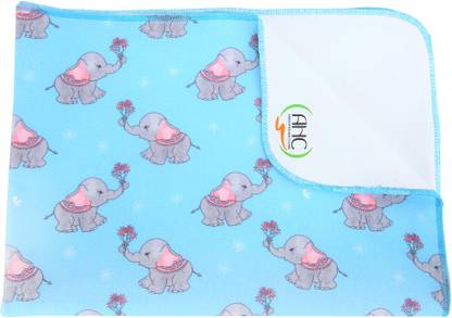 AHC Baby Printed Quick Dry Sheet (Size: X-Large, 200 cm x 140 cm, Elephant Print) Bed Protector Bunk