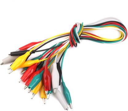 APTECHDEALS PZIN14013619 Imported 10 Pieces 50cm Double Ended Crocodile Clips Cable Alligator Clips Wire Testing Interconnect Electronic Hobby Kit