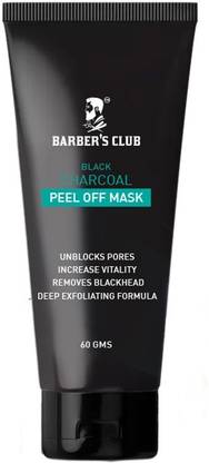 BARBER'S CLUB Black Charcoal Peel Off Mask | Instant Blackhead Remover- 60 gms