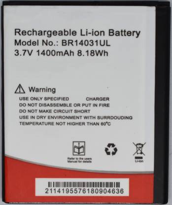 FULL CELL Mobile Battery For  INTEX Aqua Lions N1