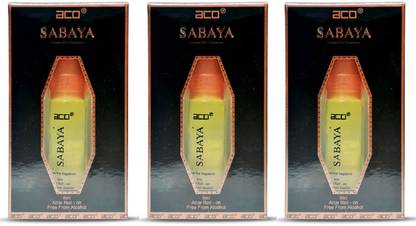 aco Sabaya Alcohol - Free Attar Roll On 2.5ml Each (Pack of 3) Floral Attar