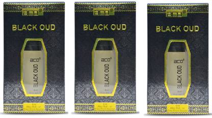 aco Black Oud Alcohol - Free Attar Roll On 8ml Each (Pack of 3) Floral Attar