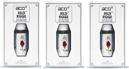 aco Red Rose Alcohol - Free Attar Roll On 2.5ml Each (Pack of 3) Floral Attar