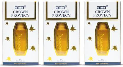 aco Crown Provecy Alcohol - Free Attar Roll On 2.5ml Each (Pack of 3) Floral Attar