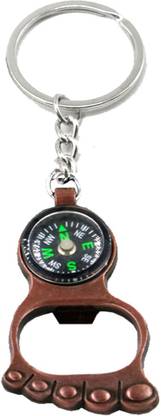 faynci Premium Foot Shape Compass Bottle Opener Antique Key Chain Key Chain