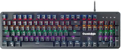 Cosmic Byte CB-GK-12 Neon Rainbow Mechanical Wired USB Standard Gaming Keyboard Compatible with Desktop, Laptop, Mac