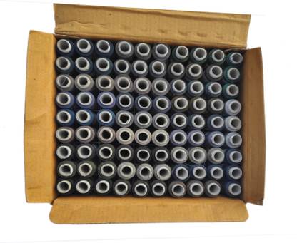 Vardhman Thread Tora Gold Brand Premium polyester sewing threads ,Gents Colours, Set of 90 in A Box, 150 MTS Each Spool , Sewing Thread
