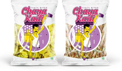 Chayakadi snacks Banana Chips & Jackfruit chips 175g pack of 2 Chips
