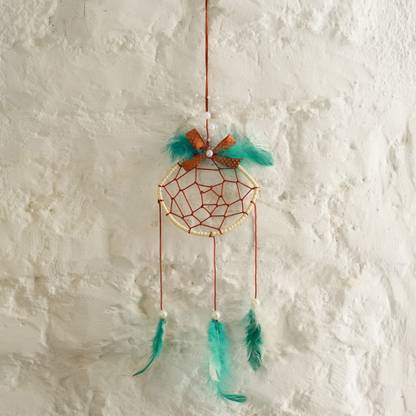 eCraftIndia Decorative Cream Oval Dream Catcher डेकोरेटिव शोपीस  -  30 cm