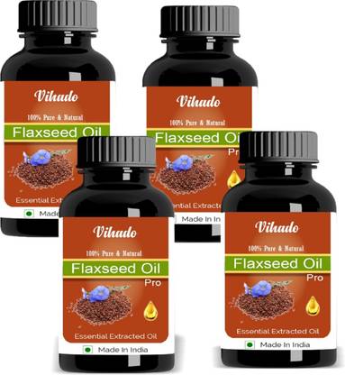 Vihado 5X PRO 100% pure flaxseed oil with Omaga-3 (18 ml) (Pack of 4) (72 ml)