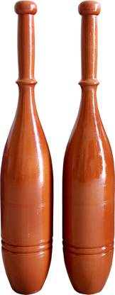 YogMayaAkhada Mudgal/Meel/Karla Kattai/Indian Club wooden 5KG (Set Of Two Mudgals) Brown Indian Clubs
