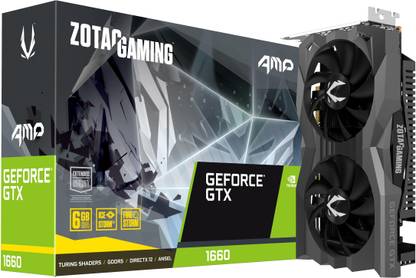 ZOTAC GAMING GeForce GTX 1660 AMP Edition GDDR5 6 GB NVIDIA Chipset 192 bit 1845 MHz Graphics Card