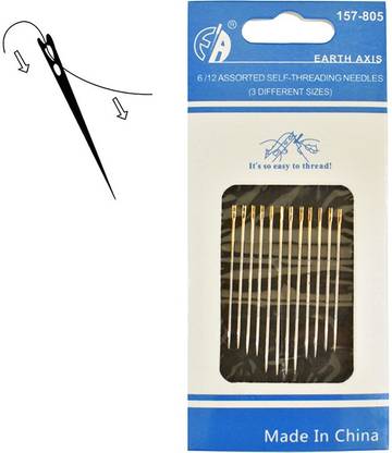 Embroiderymaterial 6/12 Assorted Self Threading Needles 3 Different Sizes Hand Sewing Needle