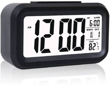Poworld Digital Black Alarm Clock, Alarm Clock Digital