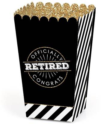 बिग डॉट ऑफ हैप्पीनेस Happy Retirement - Retirement Party Favor Popcorn Treat Boxes - Set Of 12