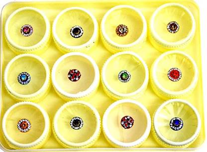 YASHANSH MULTICOLOR SINGLE BINDI ROUND WOMEN Multicolor Bindis  (ROUND BINDI)