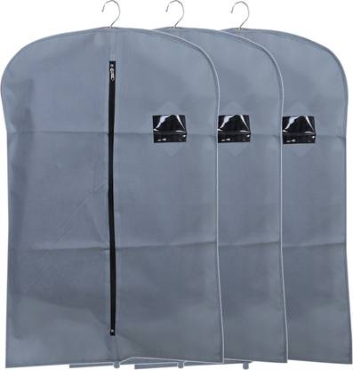 KUBER INDUSTRIES Plain Non Woven 3 Pieces Men's Coat Blazer Cover (Grey)-CTKTC5479 CTKTC05479