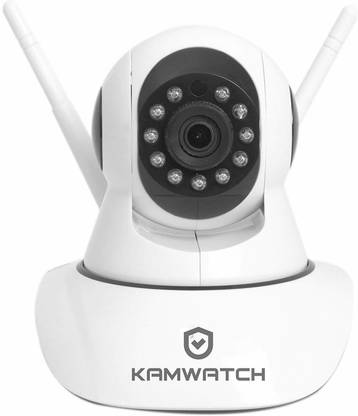 kamwatch P Camera For Home Office Store | Wireless Dome Pan/Tilt with 2-Way Audio and Motion Detection | 720p HD Wi-Fi Security Surveillance System | Night Vision Support Micro SD Card Slot and LAN Port | Easy Remote Access for Android and iOs Smartphones and Tablets | CCTV Cameras For Indoor Outdoor Use | Wifi Stream Live Video in Mobile or Laptop | 4x Digital Zoom | Two-Way Dual Antenna Monitor With 2 Way Chat-02 Security Camera