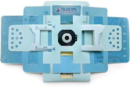 Simple Days Foldscope Basic Plus Kit - Foldable DIY Paper Microscope + One Prepared Glass Slide